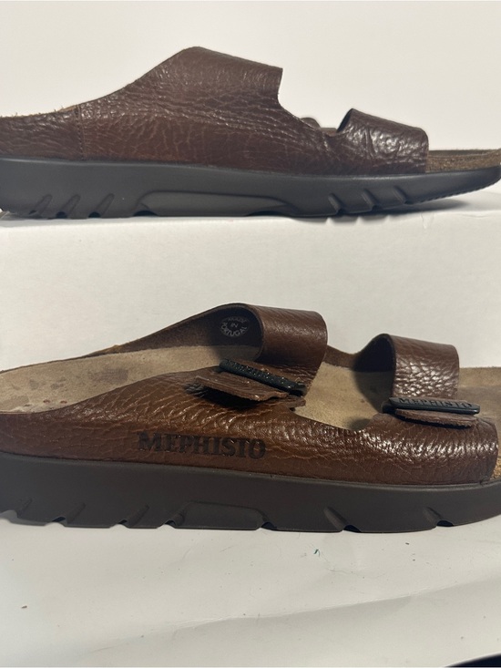 Mephisto Tan Suede Slide Sandal with Logo Insole main image 4